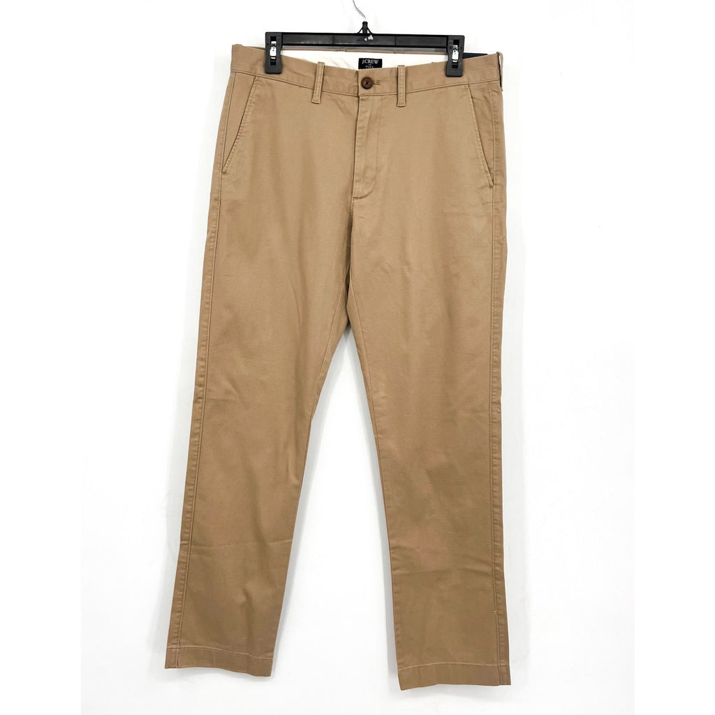 J.CREW Mens Straight-fit Flex Chino Pants 31x32 Khaki Flat Front H3186 NWT