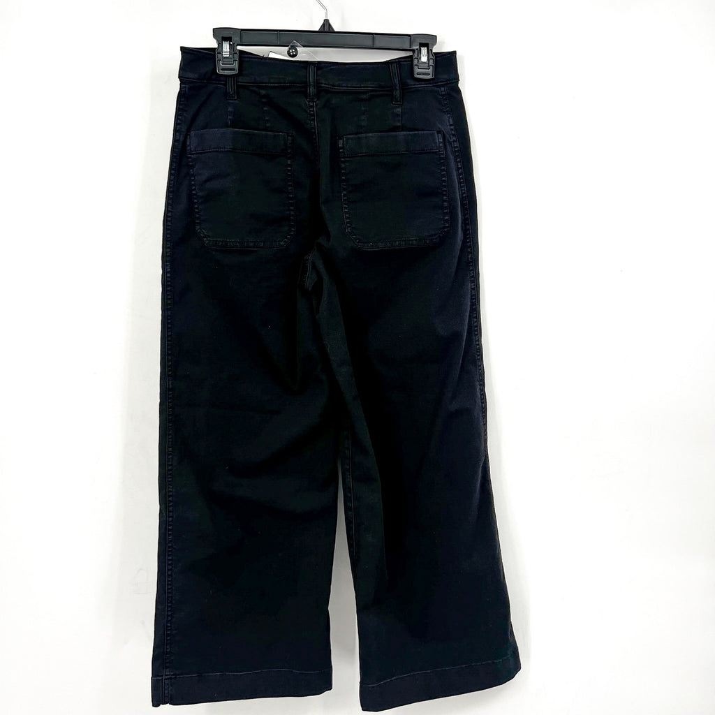 LAUREN RALPH LAUREN Womens Wide Leg Cropped Pants Size 2 Black Stretch Chino NWT