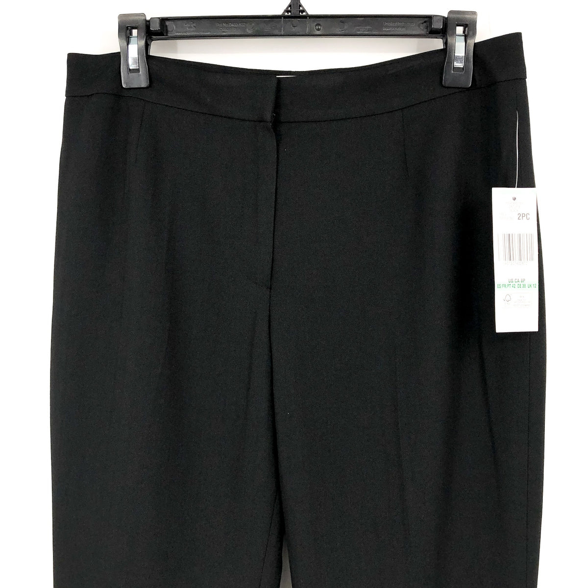 LE SUIT Women's Kate Straight Suit Pants Size 8 Petite Black Flat Front NWT