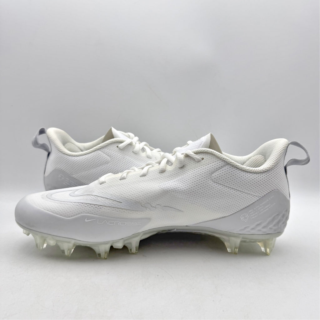 Nike Mens Alpha Huarache 8 Pro LX Lacrosse Cleats US 10 White Athletic NWOB