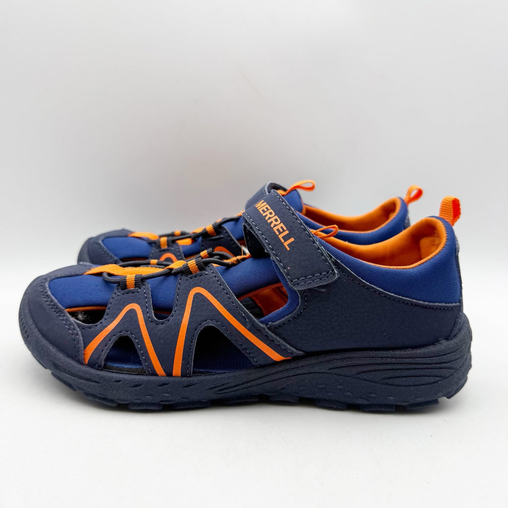 Merrell Big Kids Explorer Hydro Sandals Size 4 Blue Orange Water Resistant NWOB