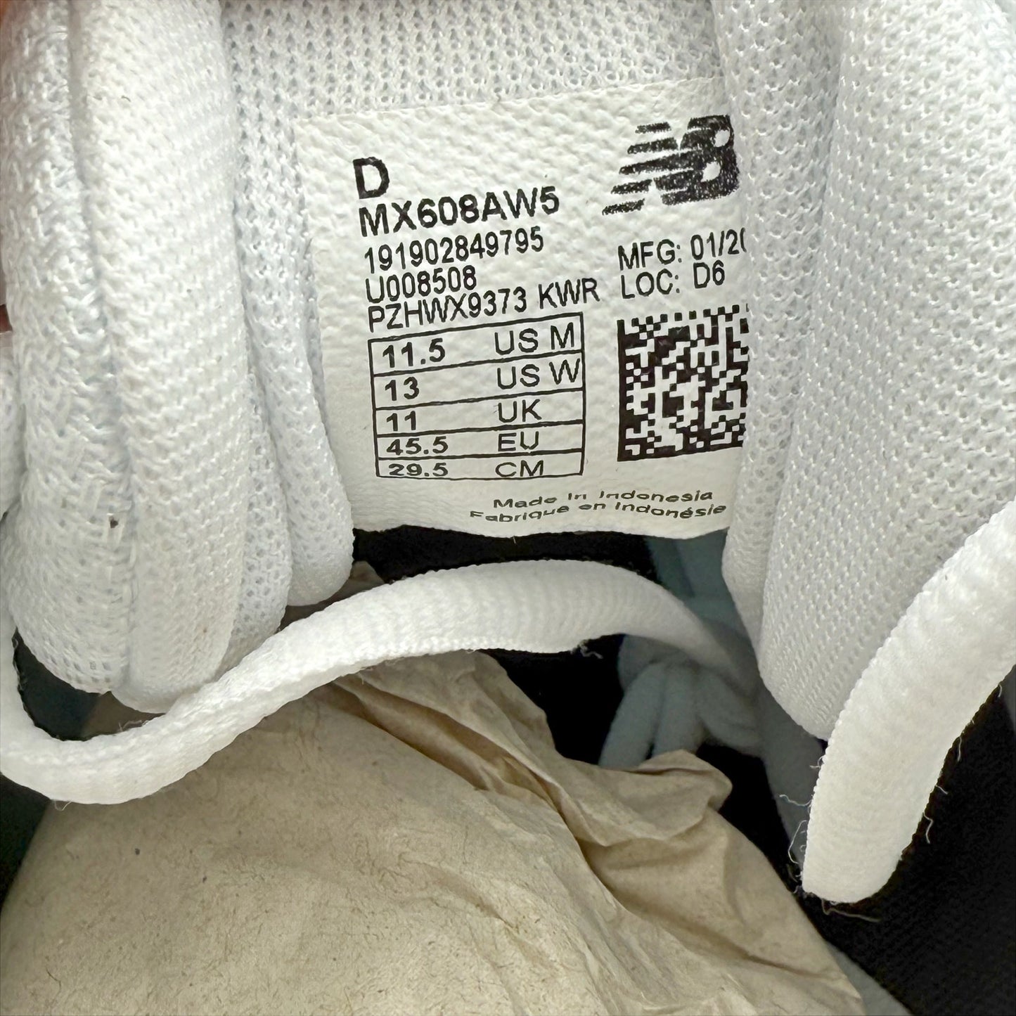 New Balance Mens 608v5 Training Sneakers US 11.5 M EU 45.5 White Athletic NIB