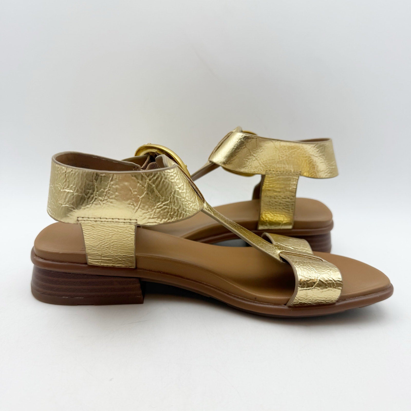Naturalizer Womens Brandy Sandals US 5 M EU 35 Dark Gold Vegan Leather NWOT