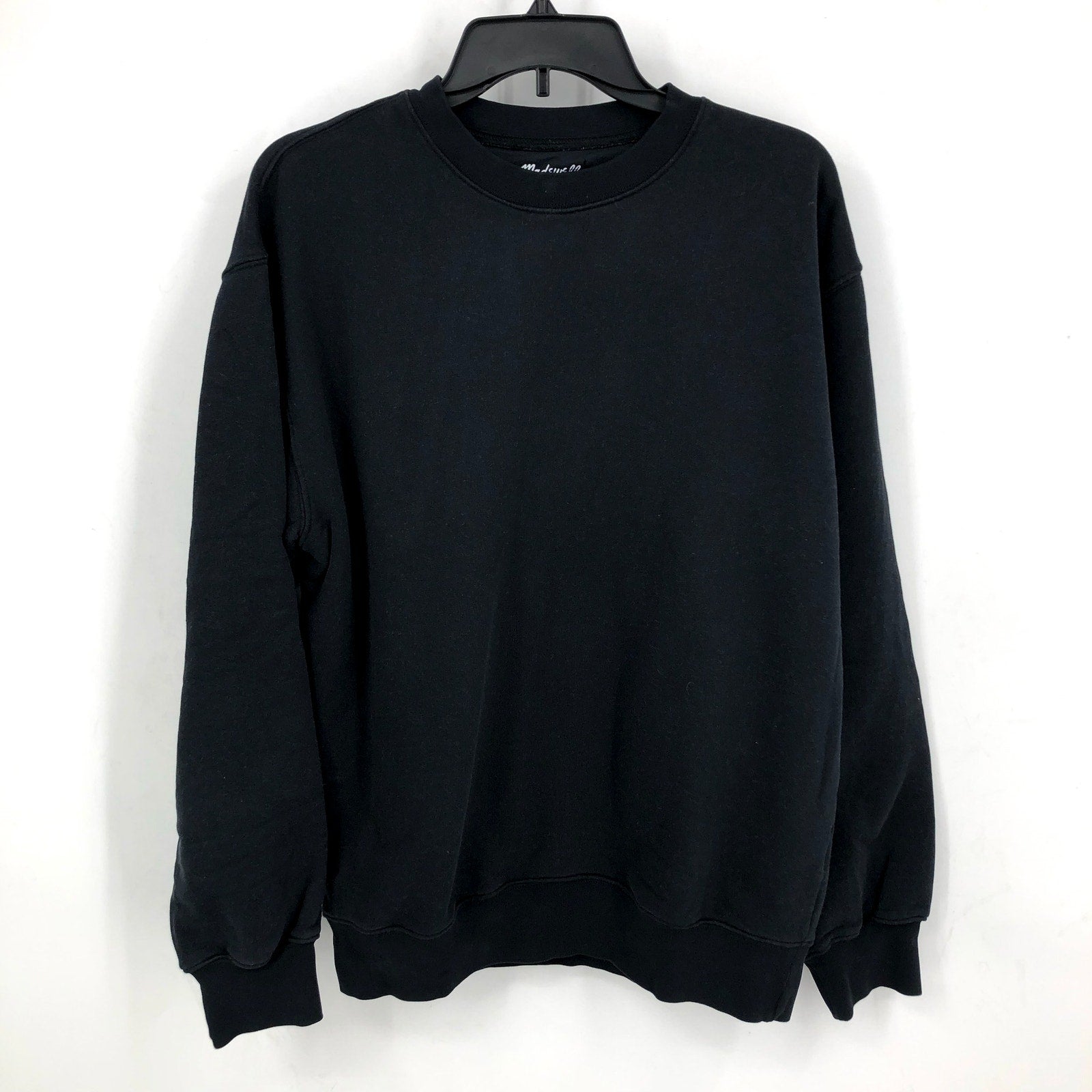 MADEWELL Woodland Reverse Crew Neck Sweatshirt Small True Black NK077 NWOT