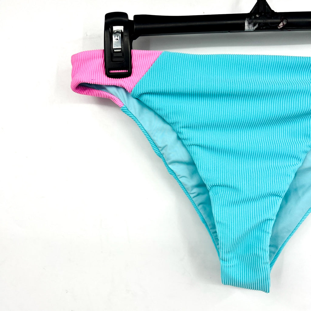 BEACH RIOT Women's Kimora Bikini Bottom Medium Blue Crush Colorblock NWT