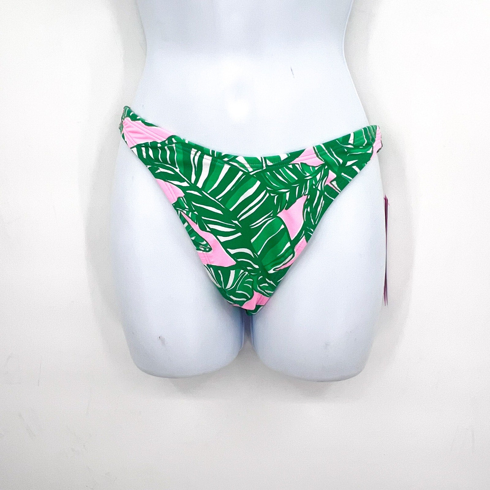 LILLY PULITZER Pico High Cut Bikini Bottom Size 0 Pink Green Lets Go Bananas NWT