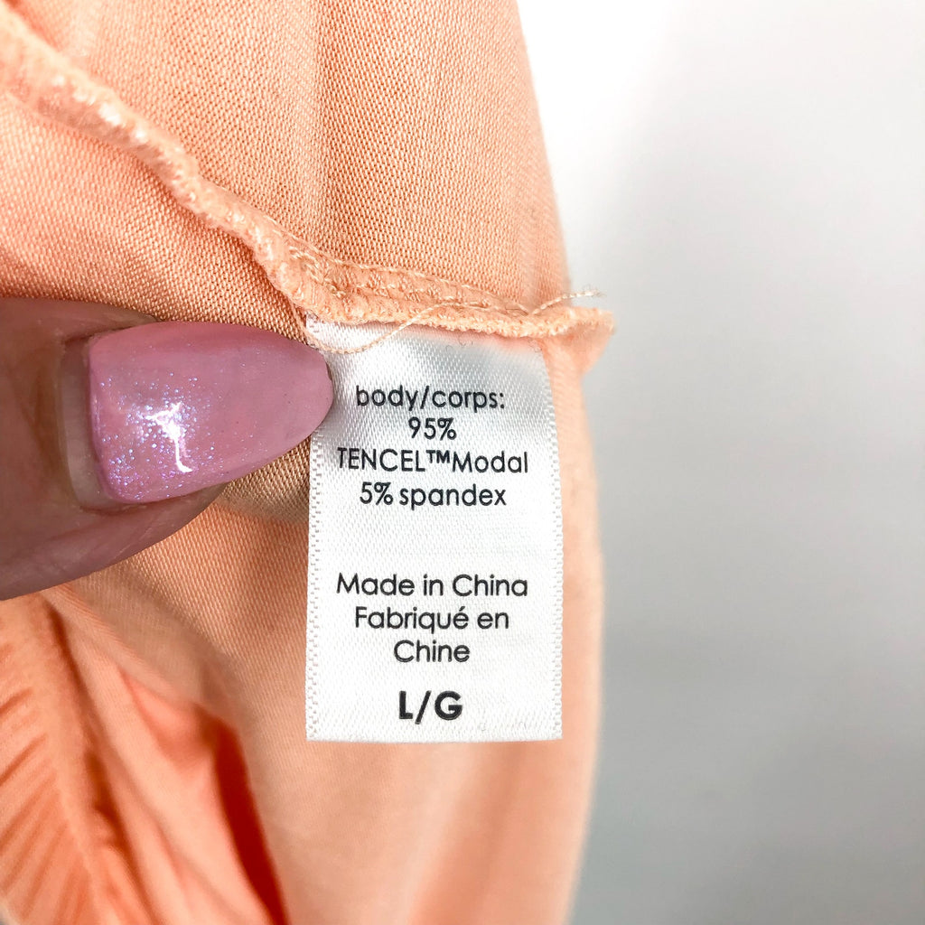 EBERJEY Gisele Relaxed Short PJ Set Large Peach Parfait Ivory TENCEL Modal NWOT