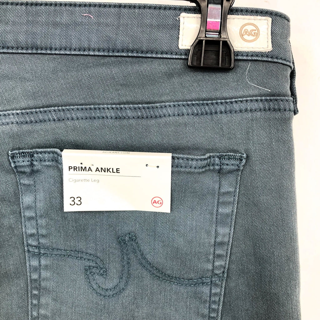 AG ADRIANO GOLDSCHMIED Prima Ankle Cigarette Jeans Size 33 US 16 BLUE GREY NWT
