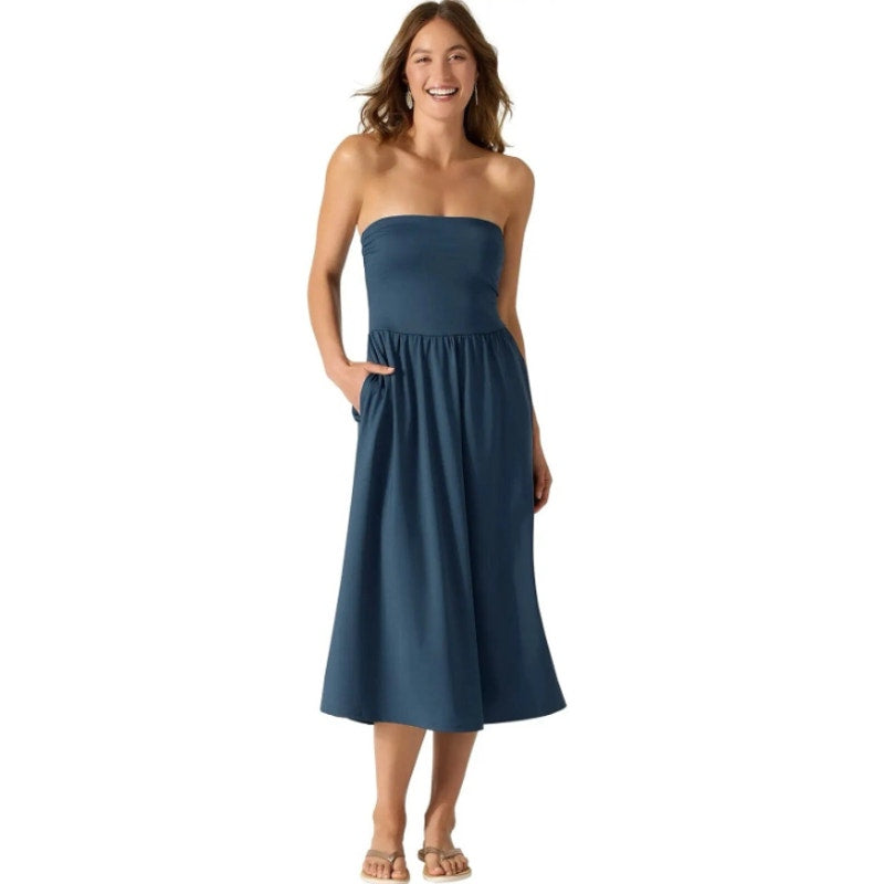 TOMMY BAHAMA Women's Bandeau Dress XS Blue Midnight Sea Strapless NWT