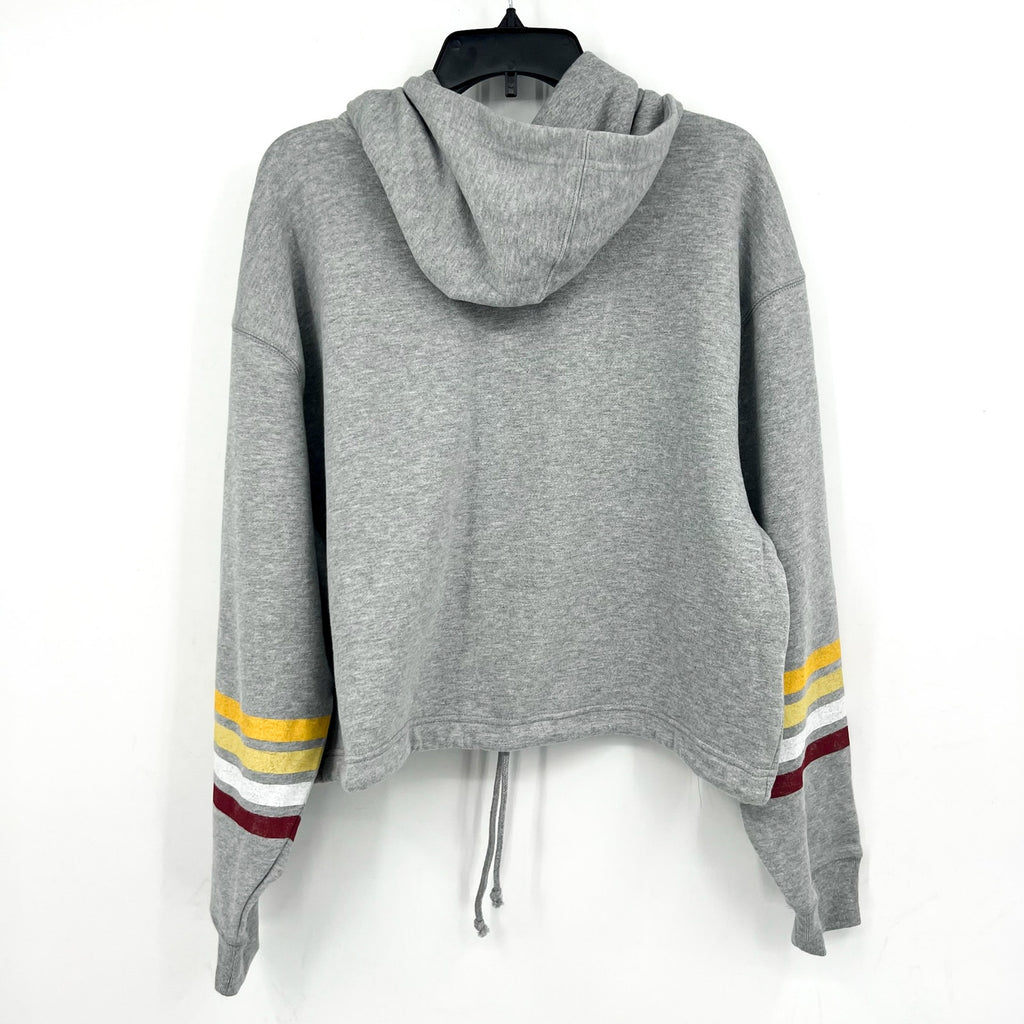 '47 Brand Womens Washington Commanders Crop Hoodie Large Gray Sweatshirt NWT