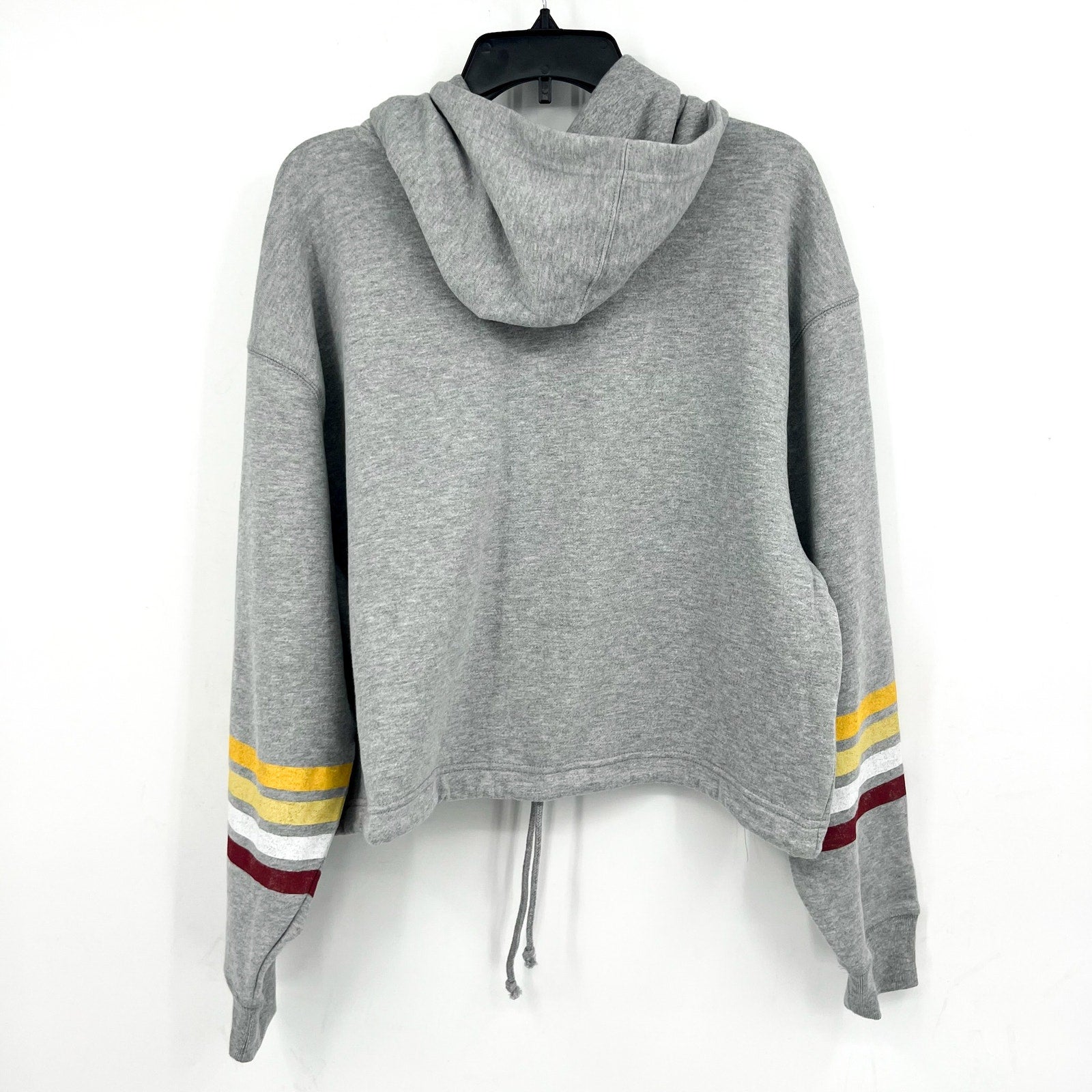 '47 Brand Womens Washington Commanders Crop Hoodie Large Gray Sweatshirt NWT