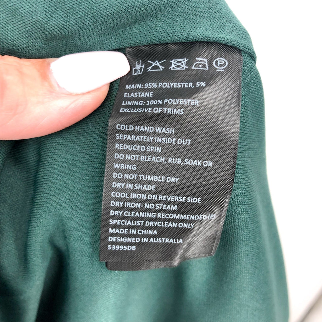 BARDOT Women's Morgan Velvet Wrap Dress US 6 Forest Green Long Sleeve NWT