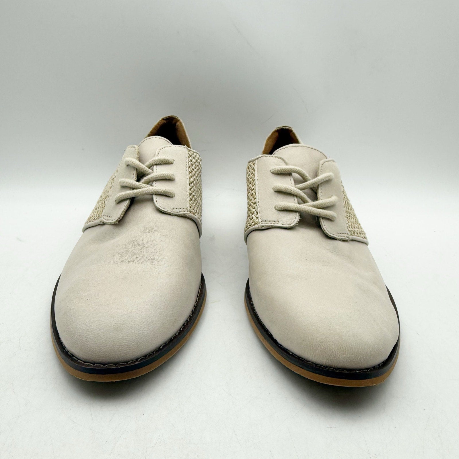 Lucky Brand Womens Elyza Oxford Shoes US 7 M Off White Leather NWOB