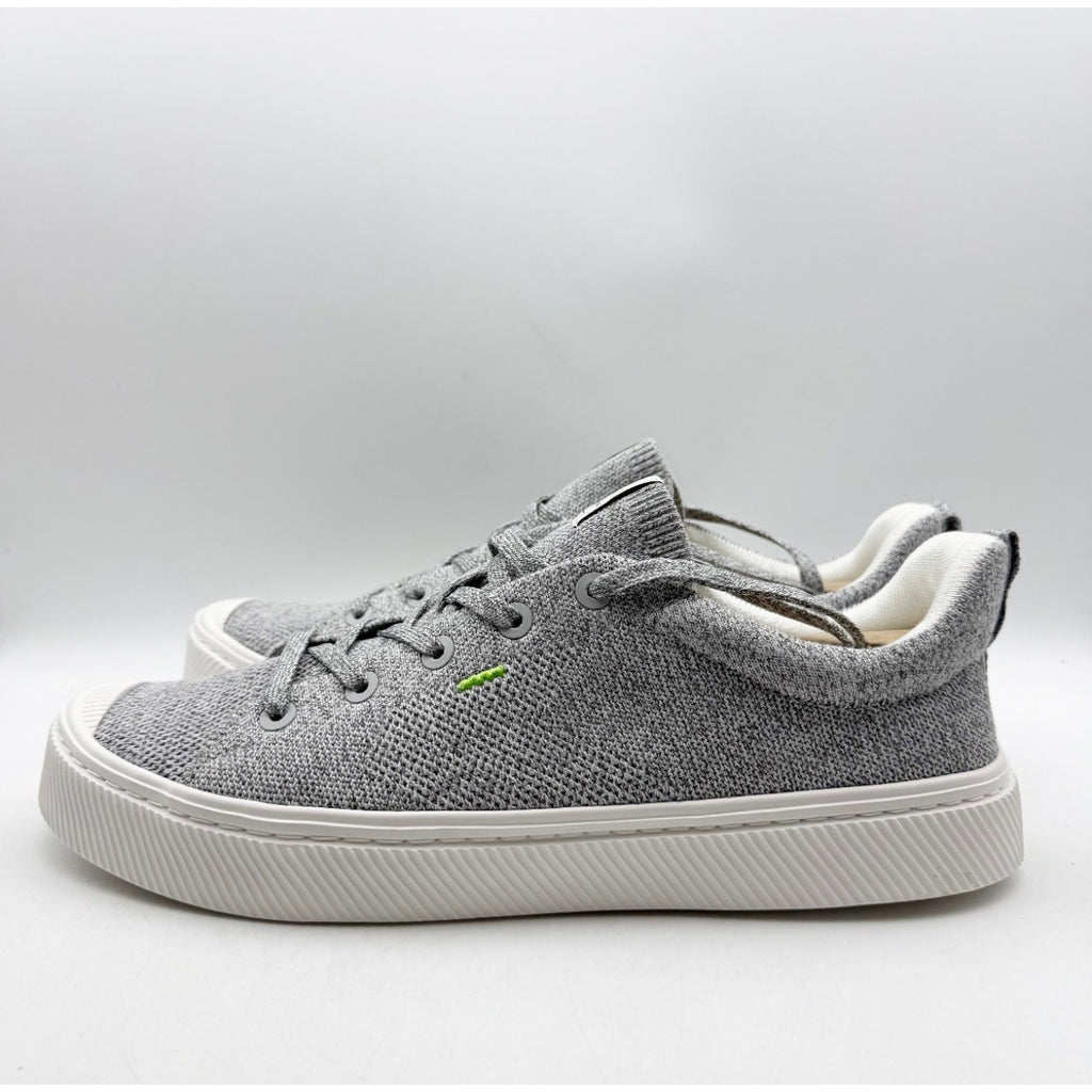 Cariuma Mens IBI Low Sneakers Size 12.5 Stone Light Grey Bamboo Knit Casual NIB