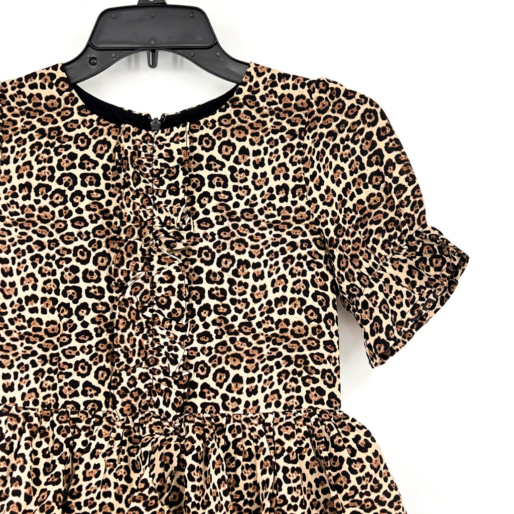 BARDOT Girl's Tia Rara Tiered Dress LARGE Size 16 Leopard Print Ruffle NWT