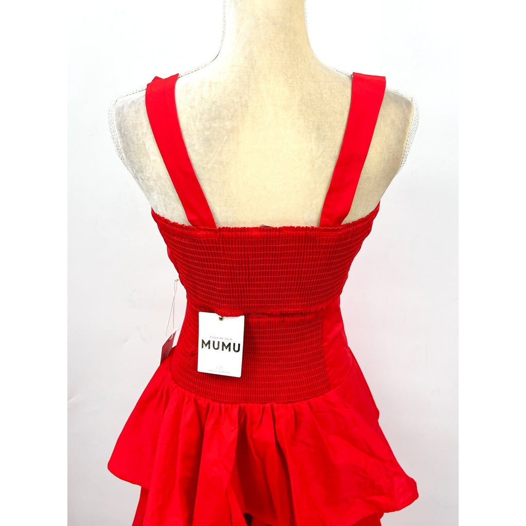 SHOW ME YOUR MUMU Kaden Crop Top & Katrina Swing Skirt Set Large Red NWT