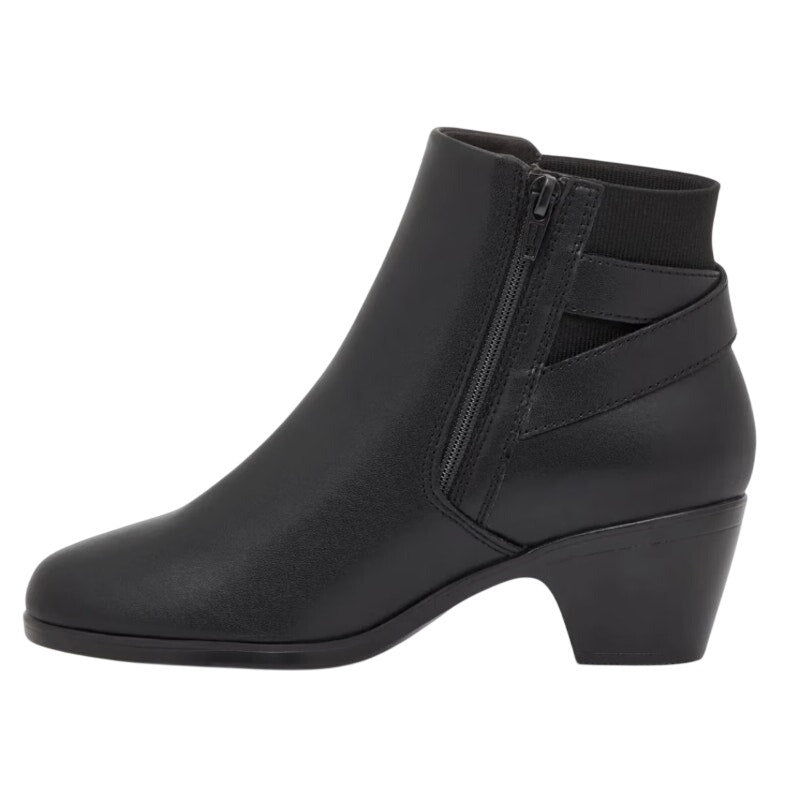 Clarks Womens Emily2 Lux Ankle Boots Size 8.5 EU 39.5 Black Leather Booties NIB