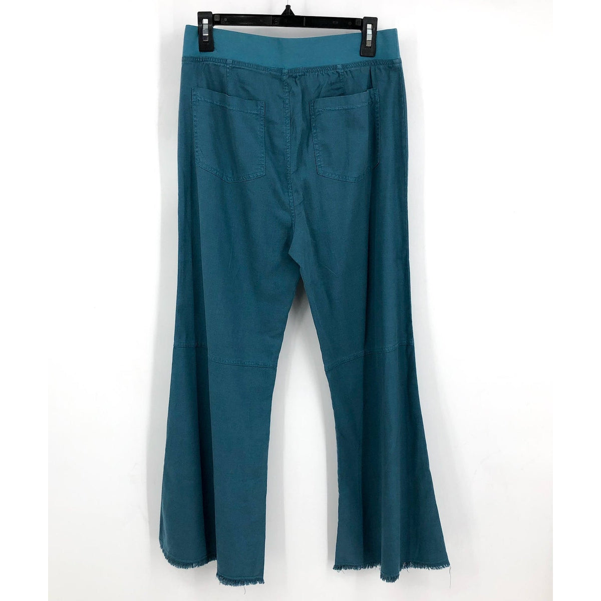 XCVI Women's Hydra Flare Pants Small Blue Safe Harbor Stretch Frayed Hem NWT