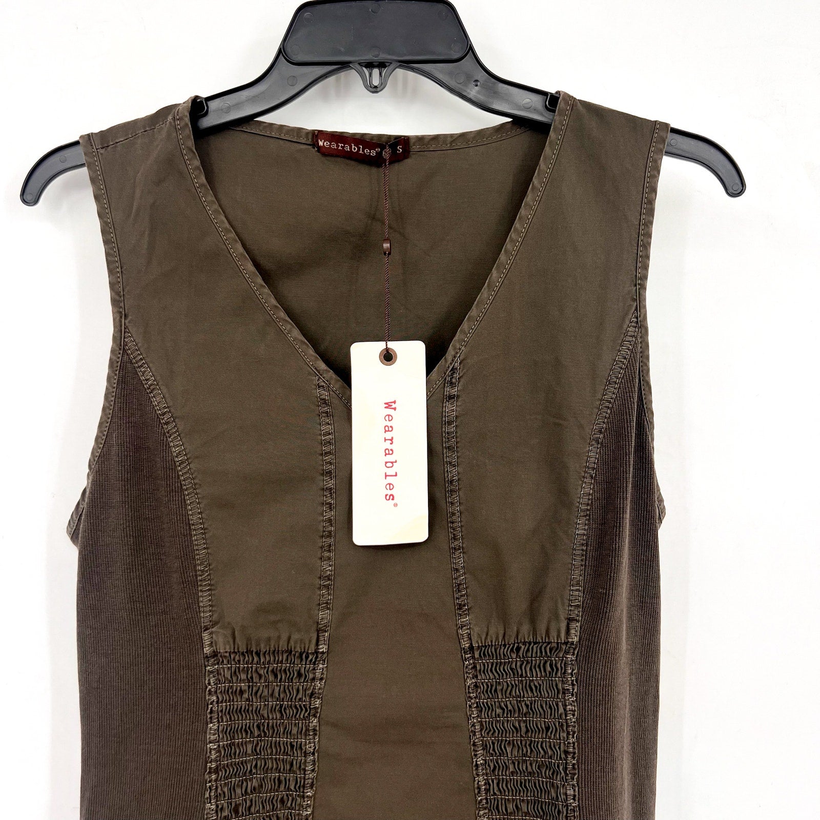 XCVI WEARABLES Gibbon Tank Dress Small Olive Green Sleeveless V Neck NWT