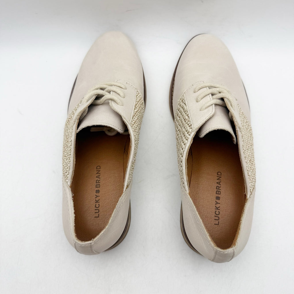 Lucky Brand Womens Elyza Oxford Shoes US 7 M Off White Leather NWOB