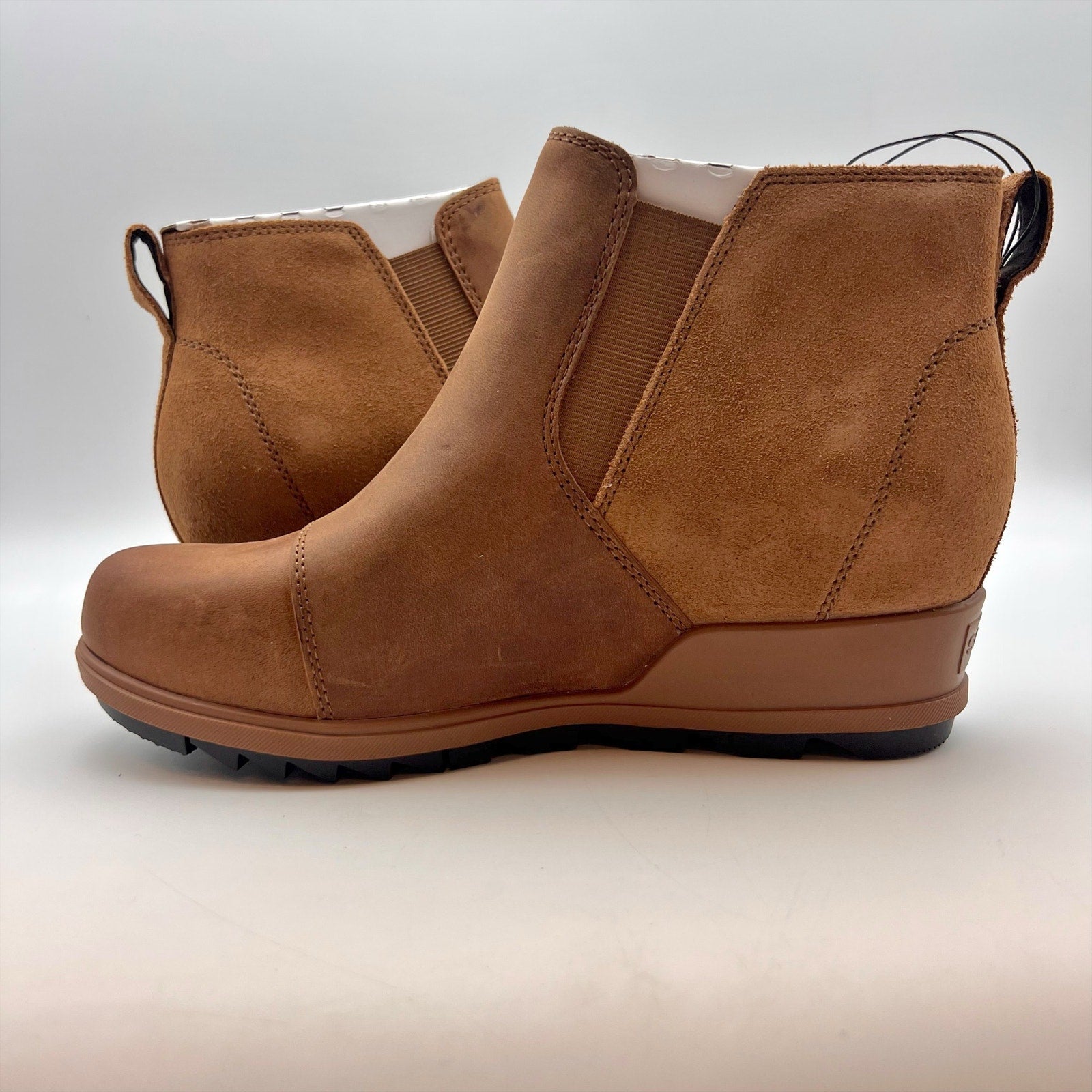 Sorel Womens Evie Ankle Boots Size 9 EU 40 Tan Leather Waterproof NIB