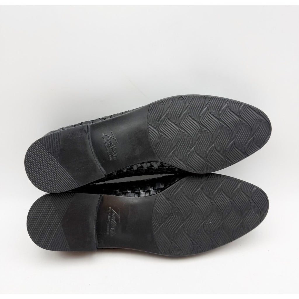 TROTTERS Womens Liz Loafers Size 8.5 Extra Wide Black Woven Leather Slip-On NWOB