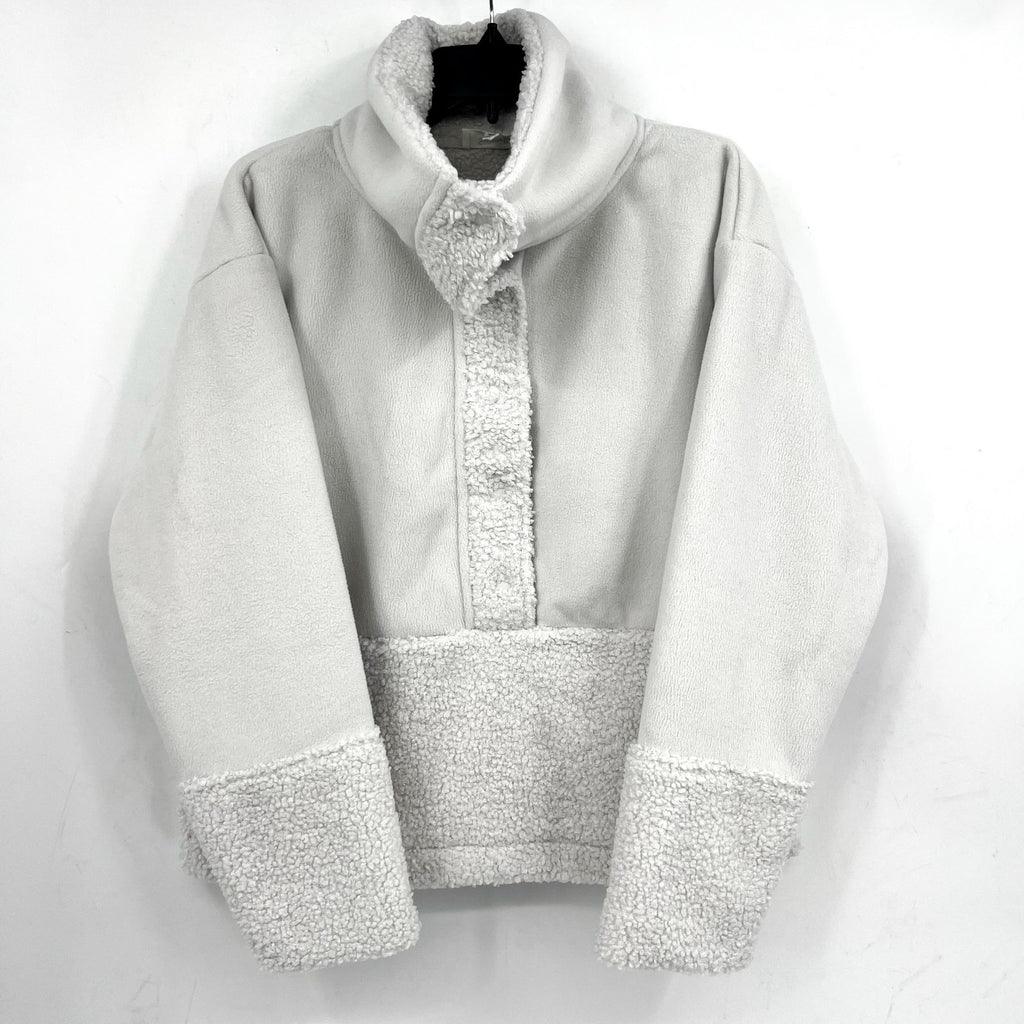 Splendid Womens Sienna Teddy Jacket Size XS Light Grey Pullover NWT