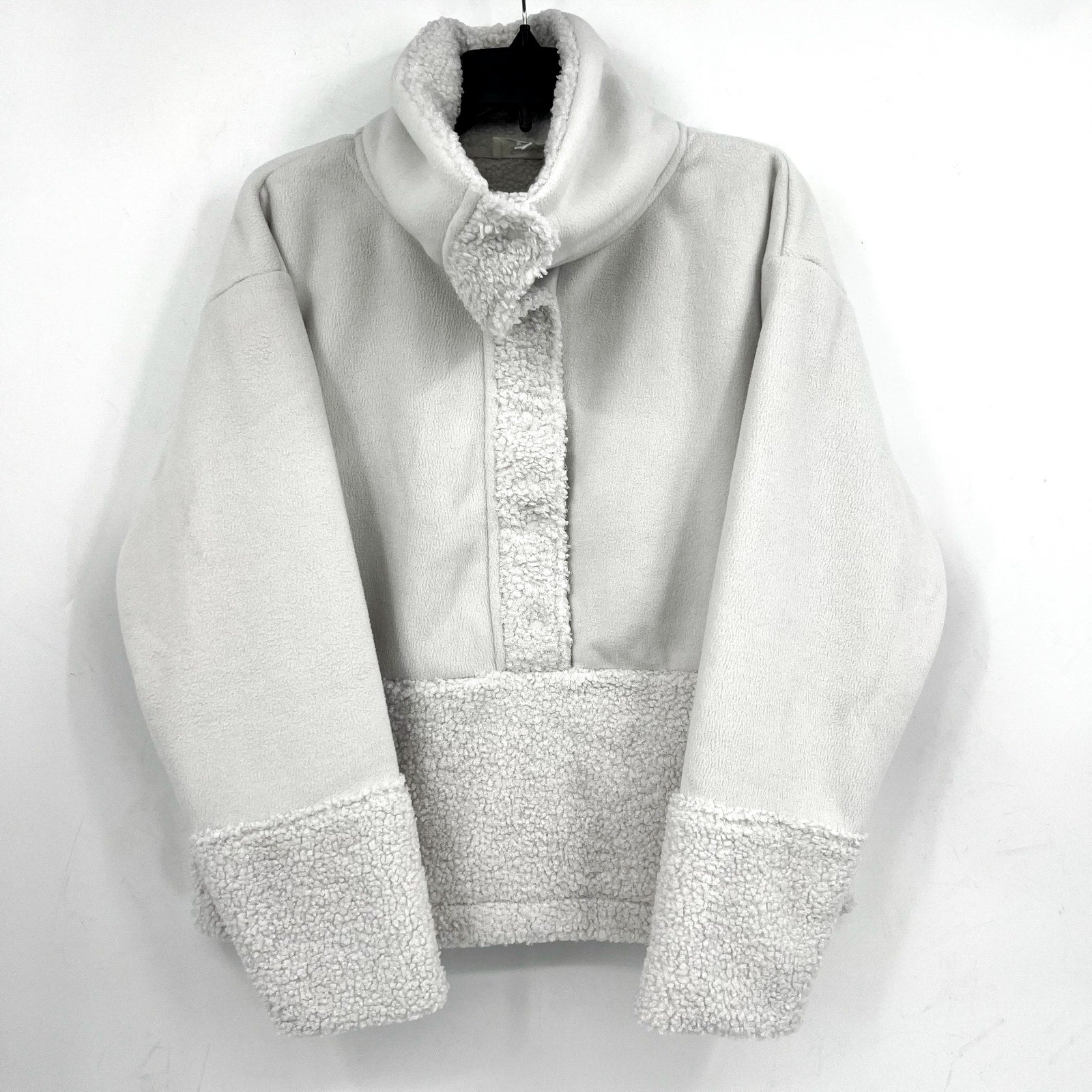 Splendid Womens Sienna Teddy Jacket Size XS Light Grey Pullover NWT
