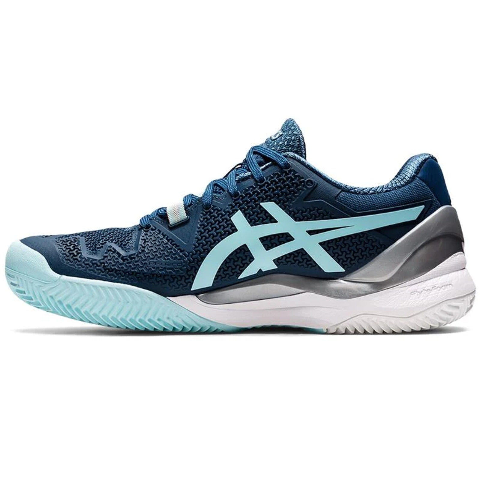 Asics Womens GEL-Resolution 8 Tennis Sneakers US 8 Blue Grey Athletic NWT