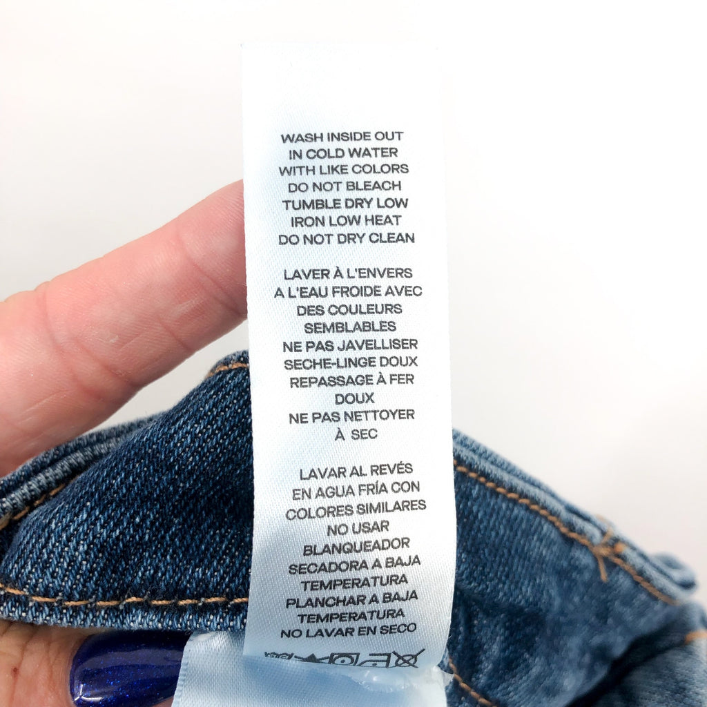 GOOD AMERICAN Good Straight Ripped Ankle Jeans Size 29 US 8 Indigo Blue NWT