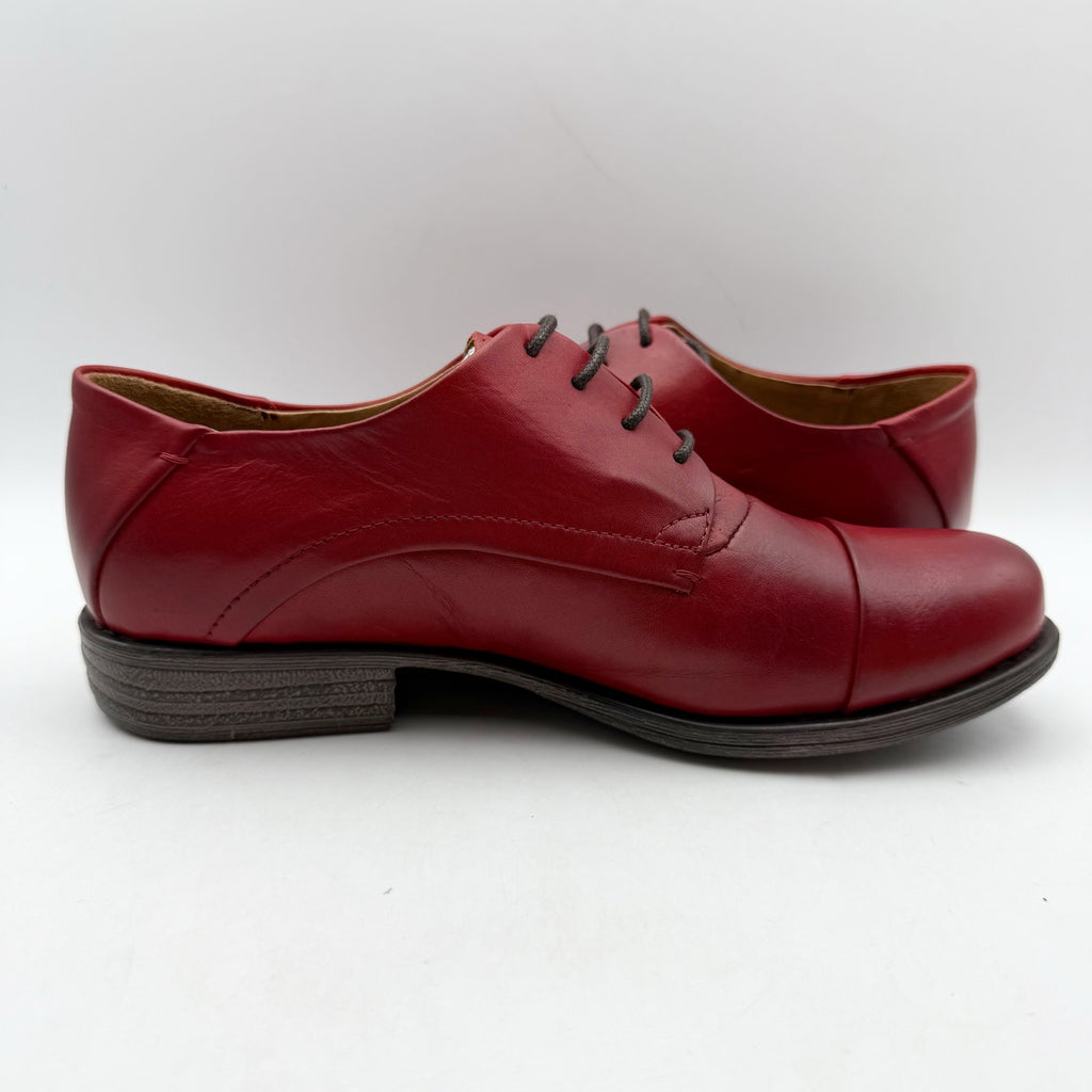 Miz Mooz Womens Letty Oxford Shoes US 8 M EU 38 Red Leather NIB