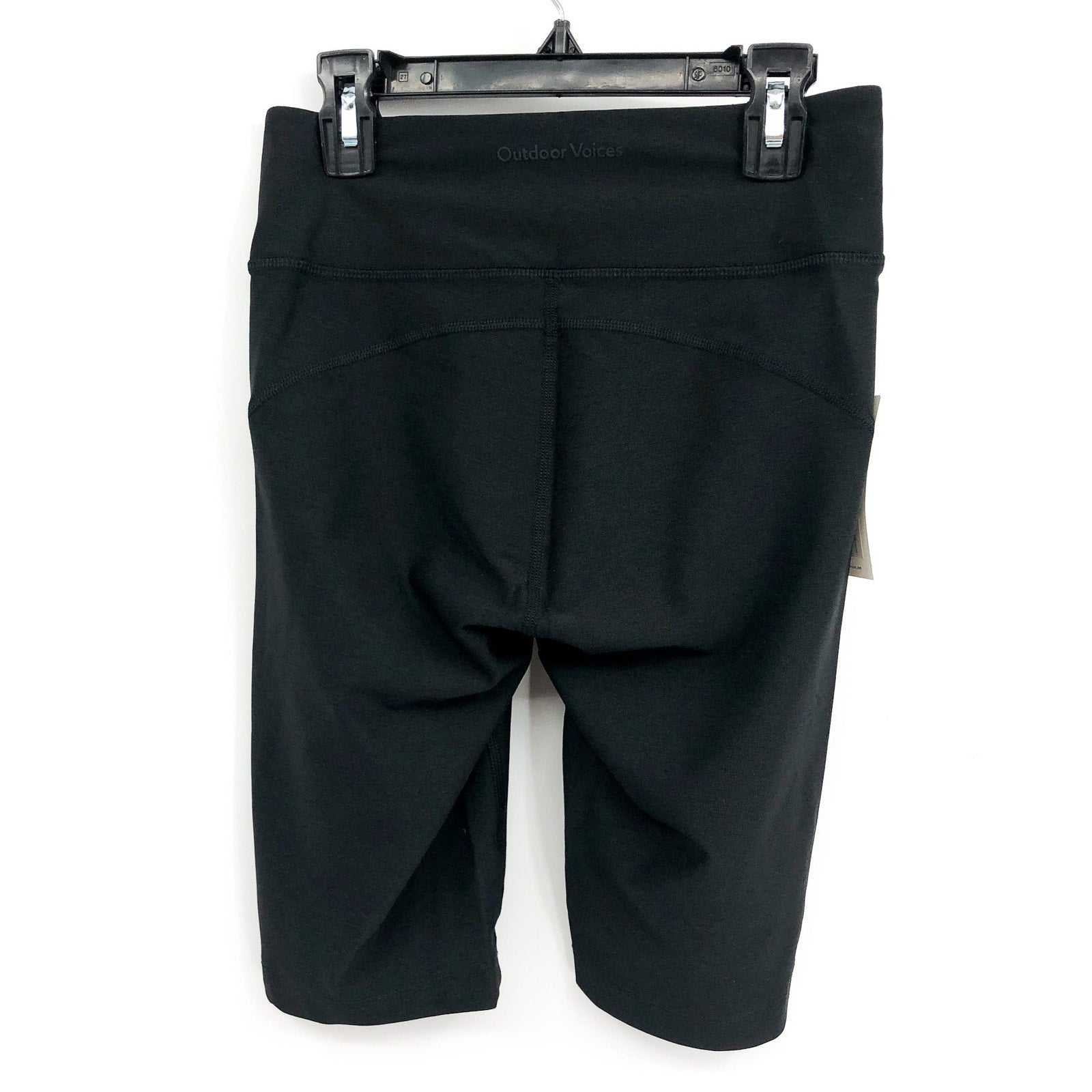 OUTDOOR VOICES Women's Warmup 10" Shorts XS Black Stretch Mid Rise Biker NWT
