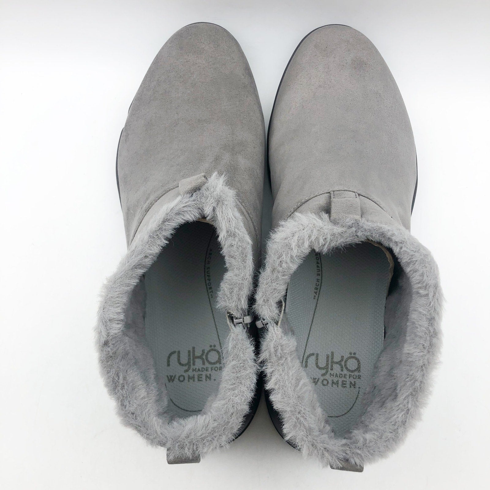 Ryka Womens Amber Ankle Boots US 11 M EU 42 Grey Suede Weatherproof NIB