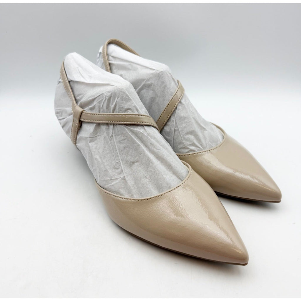 LifeStride Womens Minimalist Pumps Size 10 Wide Taupe Shimmer Patent NIB