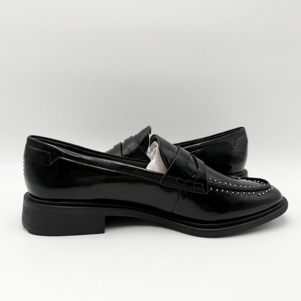 Franco Sarto Womens Eden Studded Loafers Size 8.5 M EU 39 Black Slip On NWOBl