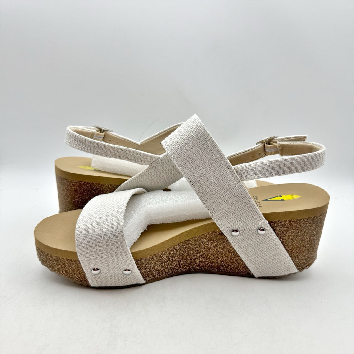 Volatile Womens Summerlove Slingback Wedge Sandals Size 11 White NIB