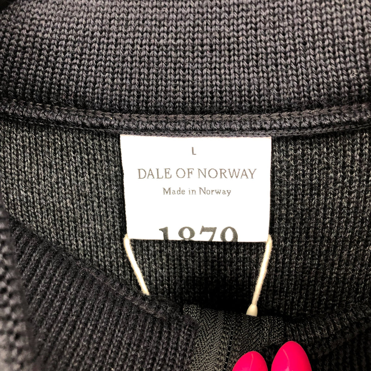 DALE OF NORWAY Moritz Merino Wool Sweater Large Black Raspberry NWT