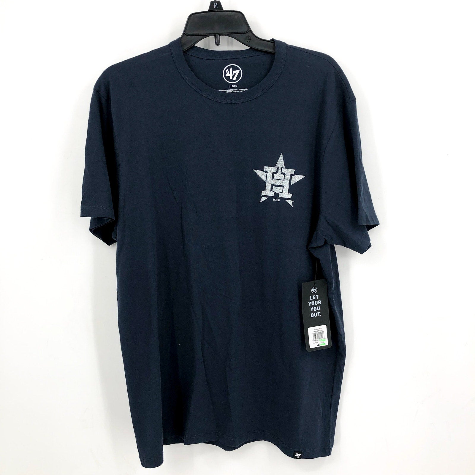 47 BRAND Men's Houston Astros T-Shirt Large Atlas Blue Short Sleeve NWT