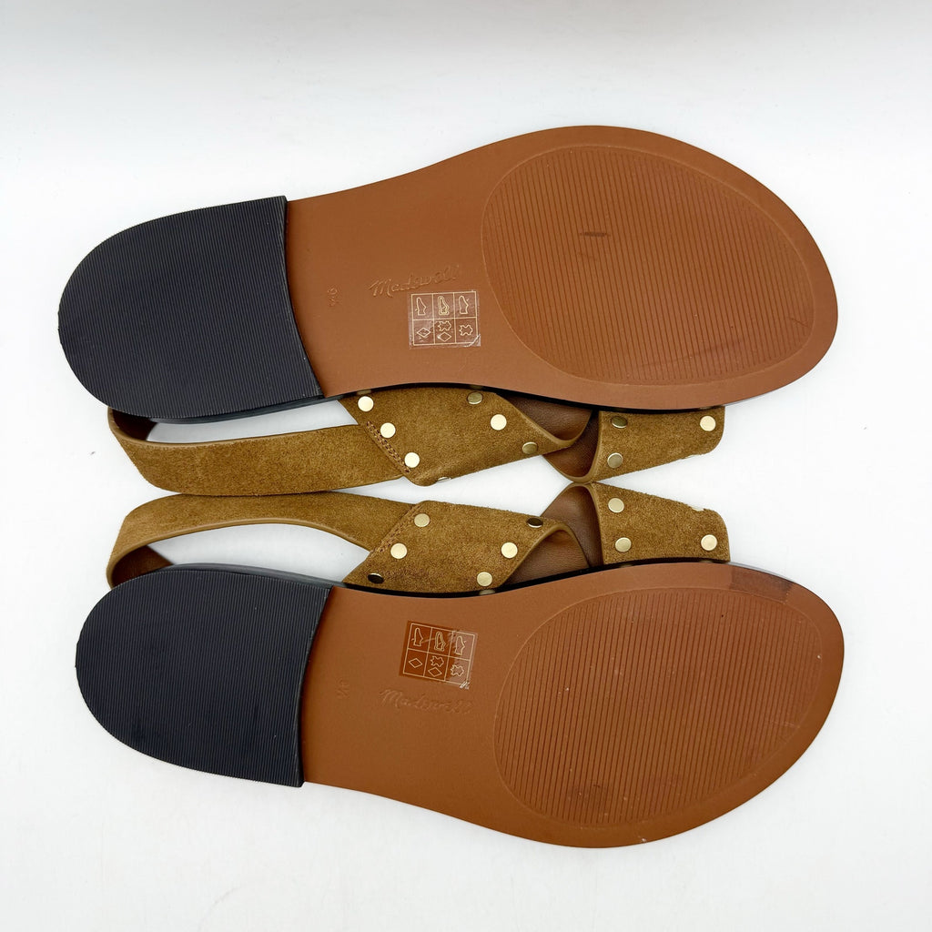 Madewell Womens Tuley Crossband Sandals US 9.5 M EU 39.5 Brown Leather NIB