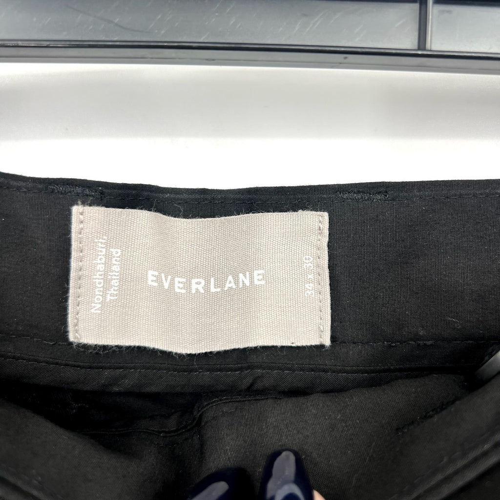 Everlane Mens The Athletic Fit Air Chino Pants 34x30 Black Flat Front NWT