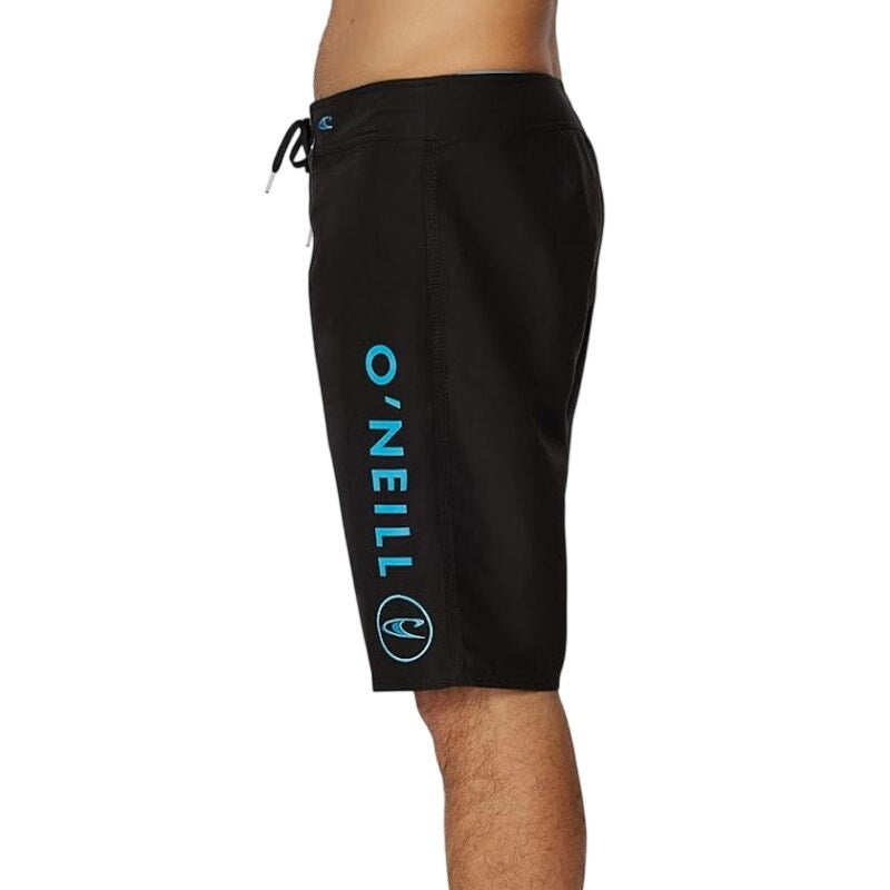 O'NEILL Mens Santa Cruz Solid 2.0 Boardshorts Size 36 Black Blue Drawstring NWOT