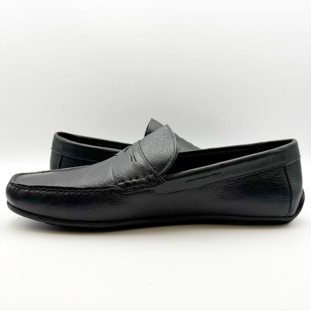 Marc Joseph New York Mens Nebraska Loafers US 11 Black Leather Grainy Shoe NIB