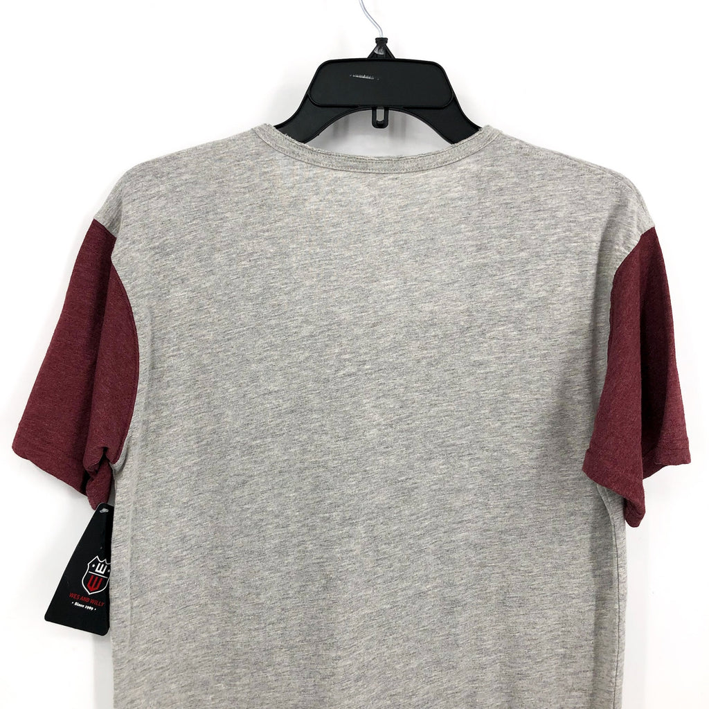 WES & WILLY  Boys Texas A&M Baseball Henley Tshirt Large Grey Red NWT