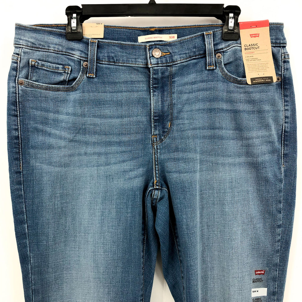 LEVI'S Women's Classic Bootcut Jeans Size 16W Medium Blue Wash A1662-0000 NWT