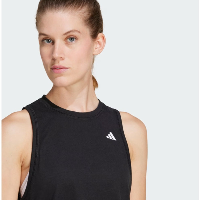 ADIDAS Womens Train Essentials Boxy Workout Tank Top Medium Black White NWT