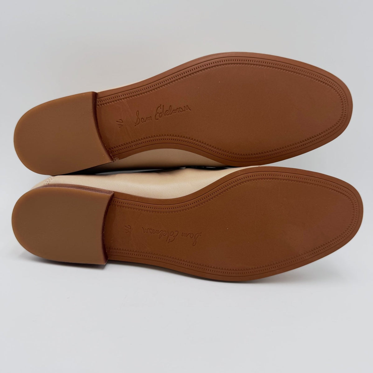 Sam Edelman Womens Loraine Bit Loafers Size 7.5 Beige Sand Canvas NWOB