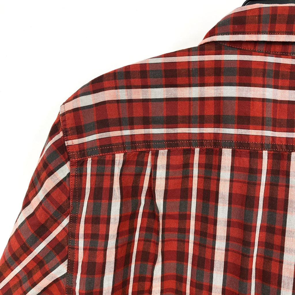 CARHARTT Mens Loose Fit Casual Shirt Small Red Plaid Short Sleeve Midweight NWT