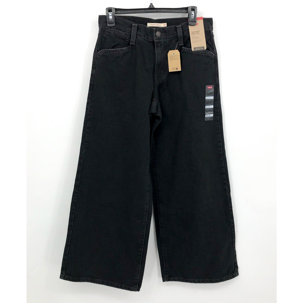 LEVI'S Womens '94 Baggy Wide Leg Jeans 28x31 US 6 Over Exposure Black NWT