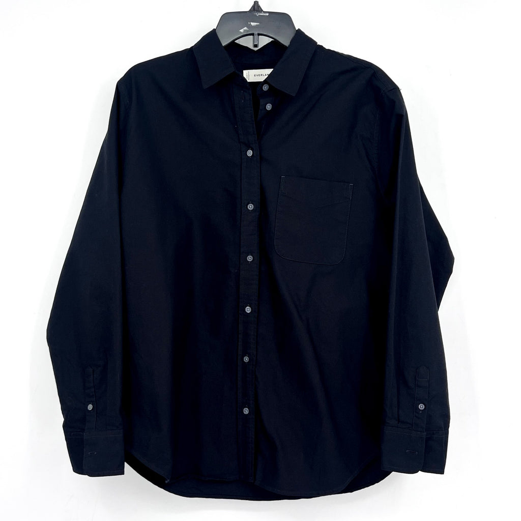 EVERLANE Women's The Must-Have Oxford Shirt Size 12 Black Oversized NWT