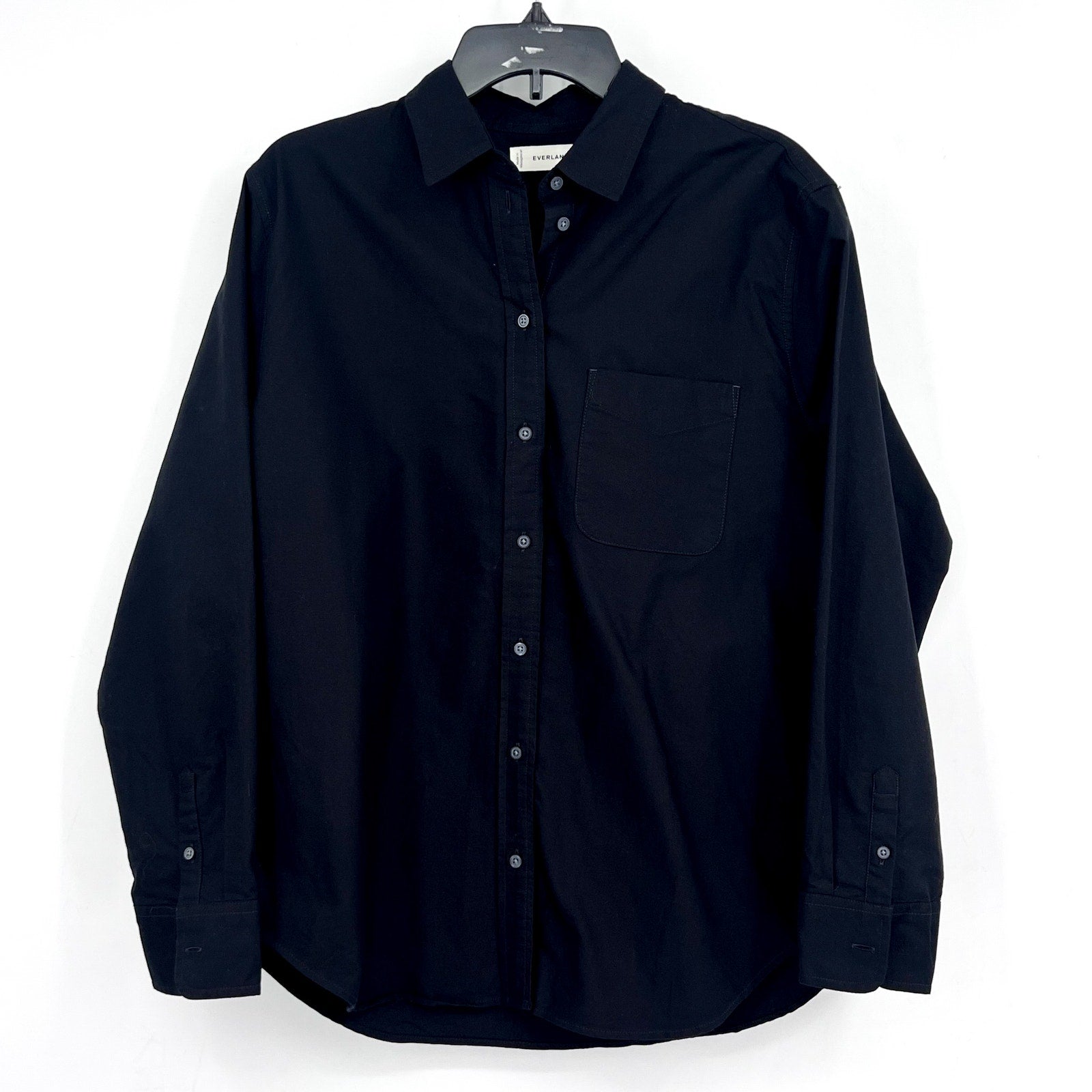 EVERLANE Women's The Must-Have Oxford Shirt Size 12 Black Oversized NWT